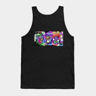 Dope Slluks character gang portrait illustration Tank Top